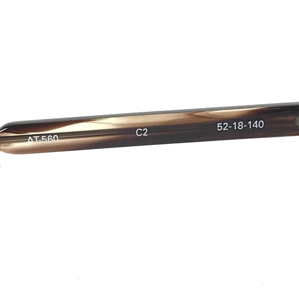 Adin Thomas Eyeglasses Frames AT-560 C2 Coffee Demi Striped Full Rim 52-18-140